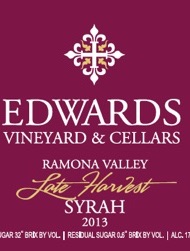 Edwards Cellars - Late Harvest Syrah - 2013