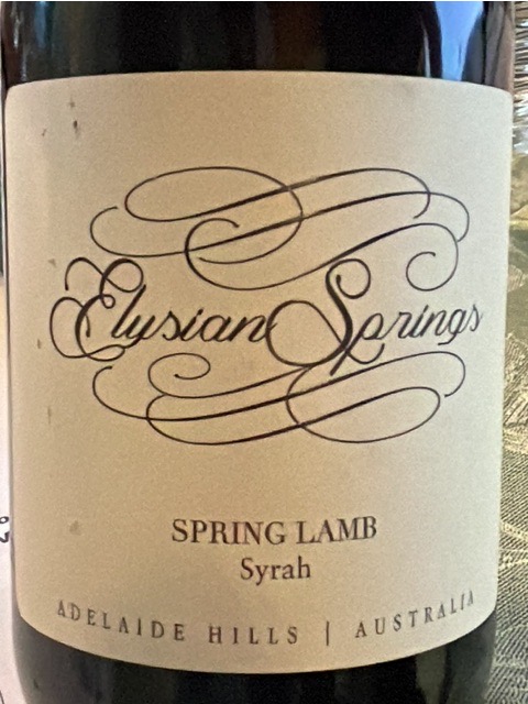 Elysian Springs - Spring Lamb Syrah - 2018