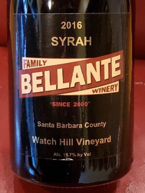 Bellante Family Winery - Watch Hill Vineyard Reserve Syrah - 2016