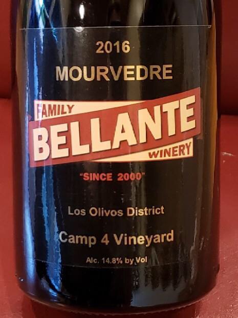 Bellante Family Winery - Camp 4 Vineyard Mourvèdre - 2016