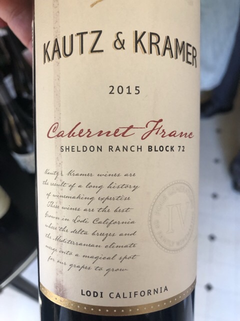 Kautz &amp; Kramer - Sheldon Ranch Block 72 Cabernet Franc - 2015
