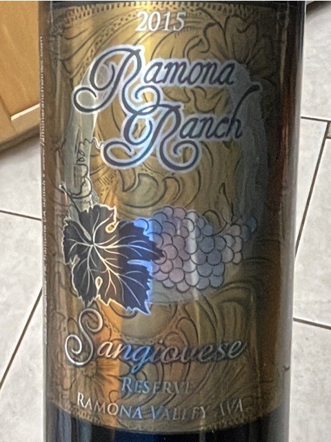 Ramona Ranch - Sangiovese Reserve - 2015
