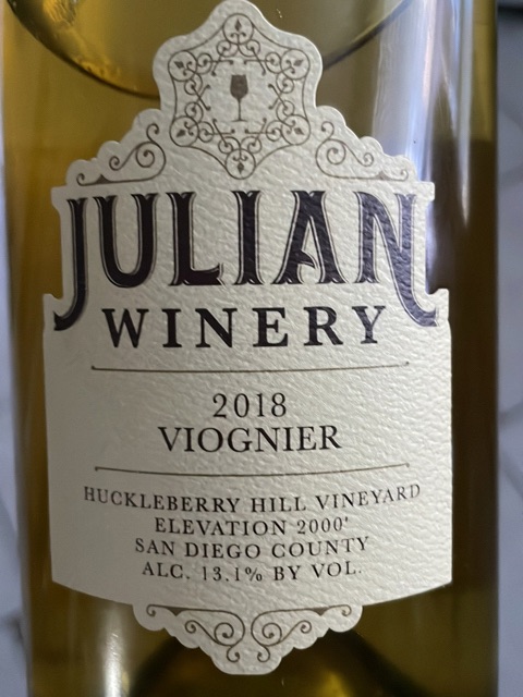 Julian Winery - Huckleberry Hill Vineyard Viognier - 2018