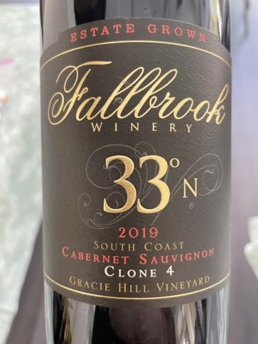 Fallbrook - Gracie Hill Vineyard 33°N Cabernet Sauvignon - 2019