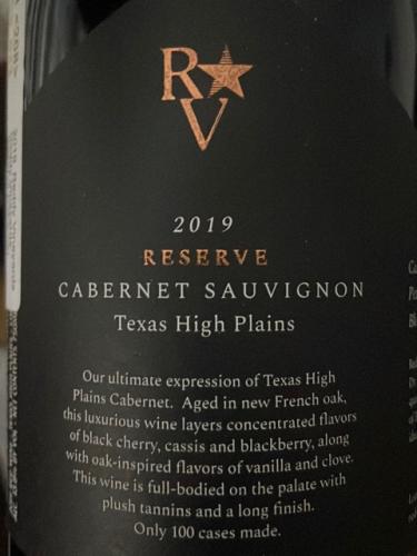 Reddy Vineyards - Reserve Cabernet Sauvignon - 2019