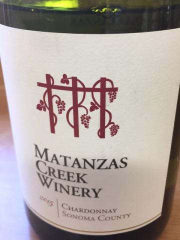 Matanzas Creek Winery - Chardonnay Sonoma County - 2015