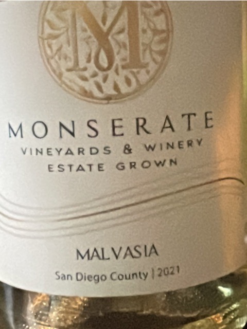 Monserate Vineyards &amp; Winery - Malvasia - 2021