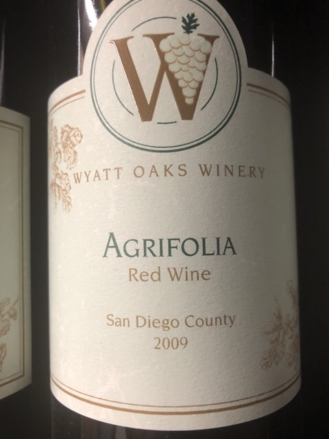 Wyatt Oaks Winery - Agrifolia - 2009
