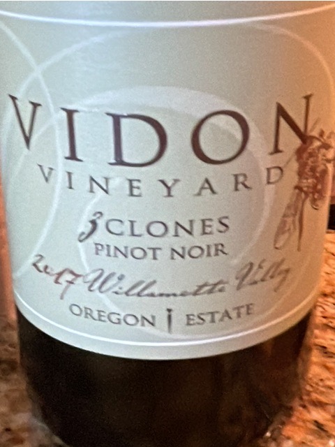 Vidon - 3 Clones Oregon Estate Pinot Noir - 2017