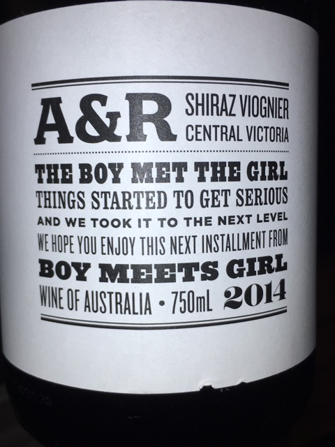 Boy Meets Girl - A&R Reserve Shiraz Viognier - 2014
