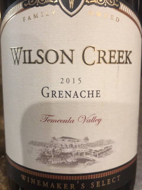 Wilson Creek - Winemaker's Select Grenache - 2015