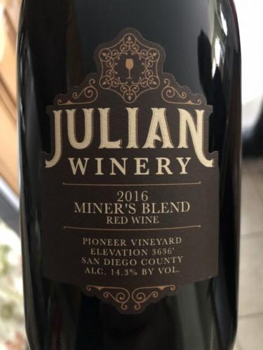 Julian Winery - Pioneer Vineyard Miner's Blend - 2016