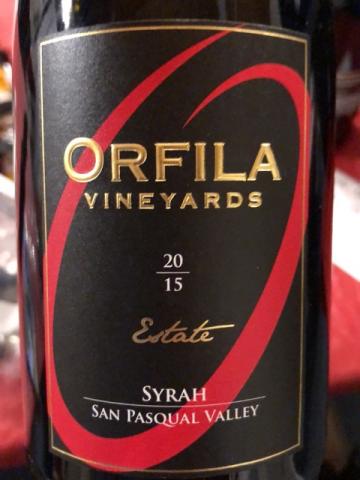 Orfila Vineyards - San Pasqual Valley Vineyards Syrah - 2015