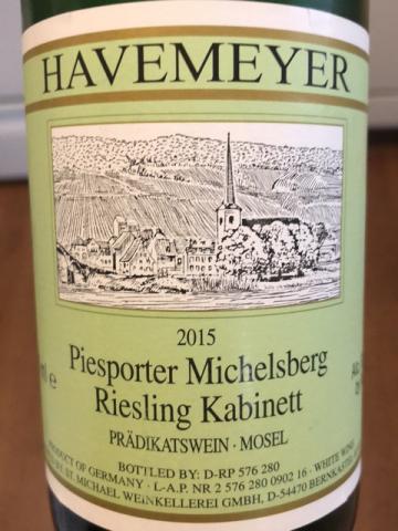 Havemeyer - Piesporter Michelsberg Riesling Kabinett - 2015