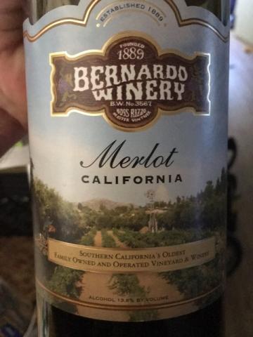 Bernardo Winery - California Merlot - 2012