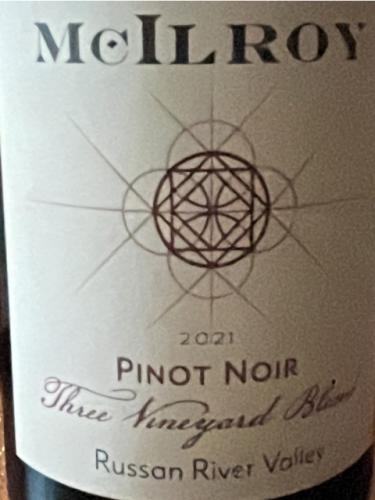 McIlroy Cellars - Three Vineyard Blend Pinot Noir - 2021